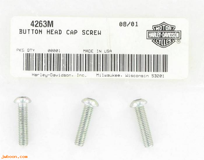       4263M (    4263M): Screw, M6 x 1.0 x 25 hex socket button head - NOS