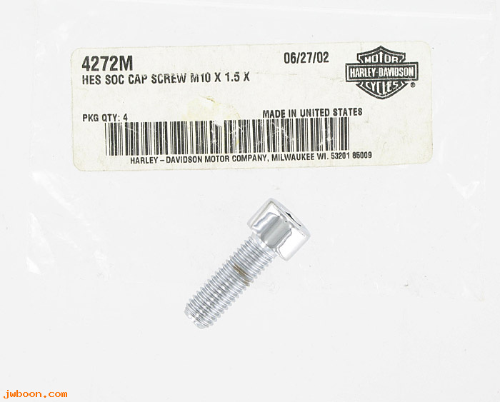       4272M (    4272M): Screw, M10 x 1.5 x 30 hex socket head - NOS