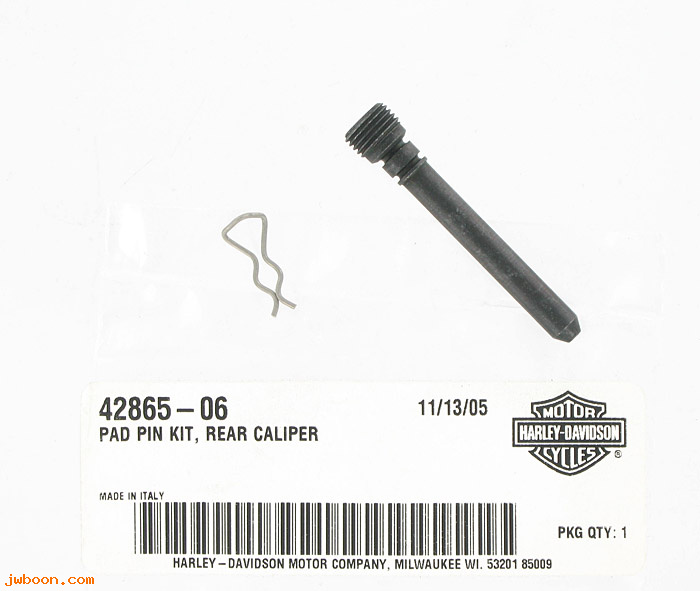   42865-06 (42865-06): Pin, rear brake pad - w/ clip - NOS - V-rod