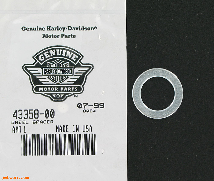   43358-00 (43358-00): Spacer, wheel bearing - NOS - FXD, Dyna 00-03. Sportster XL 00-07