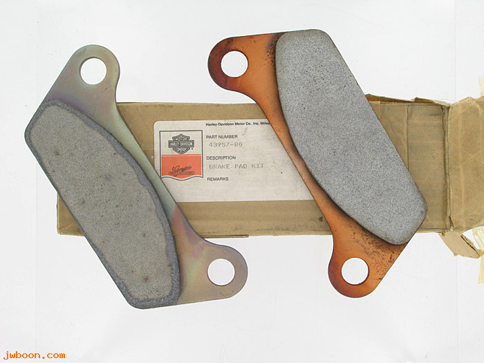   43957-80 (43957-80): Brake pad kit - rear - NOS - FLT '80-'85. FLH-80 '81-'84, Shovel