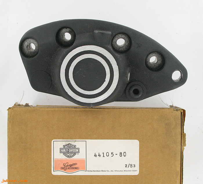   44105-80 (44105-80): Brake caliper, outer - front only - NOS - FL L80-e84, Shovelhead