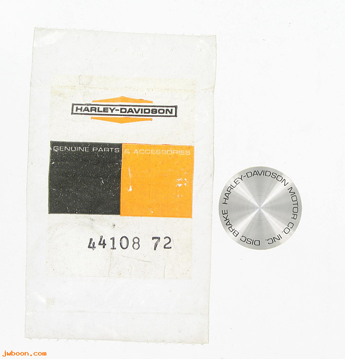   44108-72 (44108-72): Label,brake caliper, NOS, XLCR.G 1973.XL 78-81.FL 72-79.FX 73-81