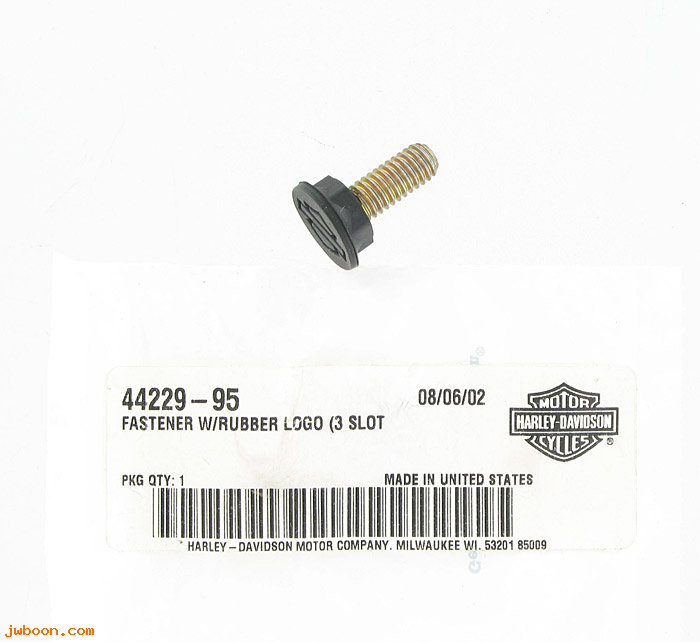   44229-95 (44229-95): Fastener with rubber logo, 3-slot brake pedal - NOS - Touring