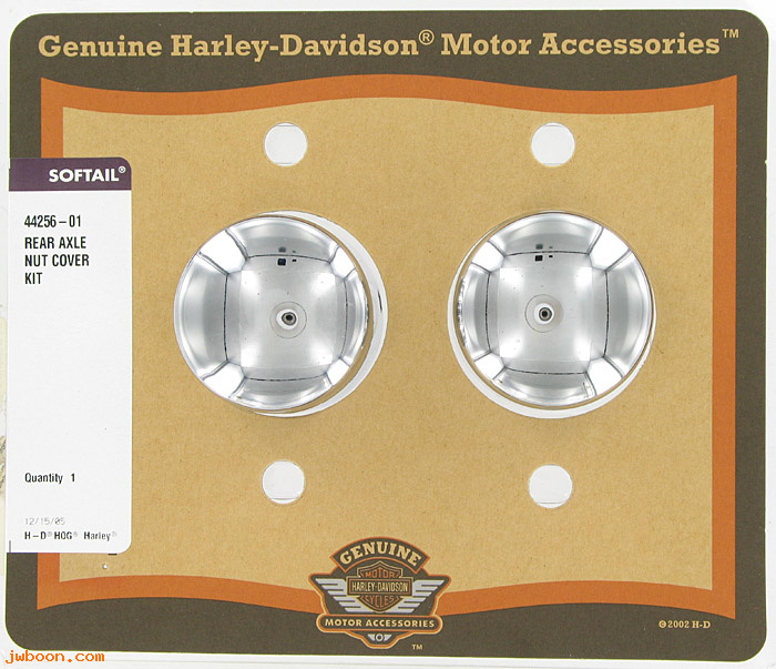   44256-01 (44256-01): Rear axle nut covers "Classic chrome" collection,die cast-Softail