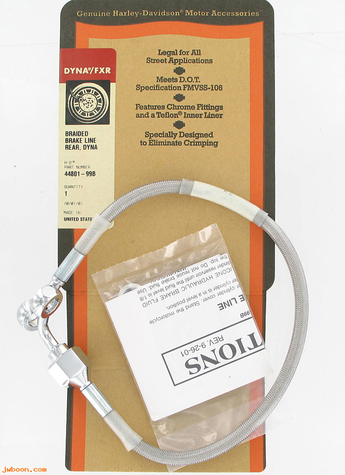   44801-99B (44801-99B): Stainless steel braided brake line kit - rear - NOS - FXD '91-'99