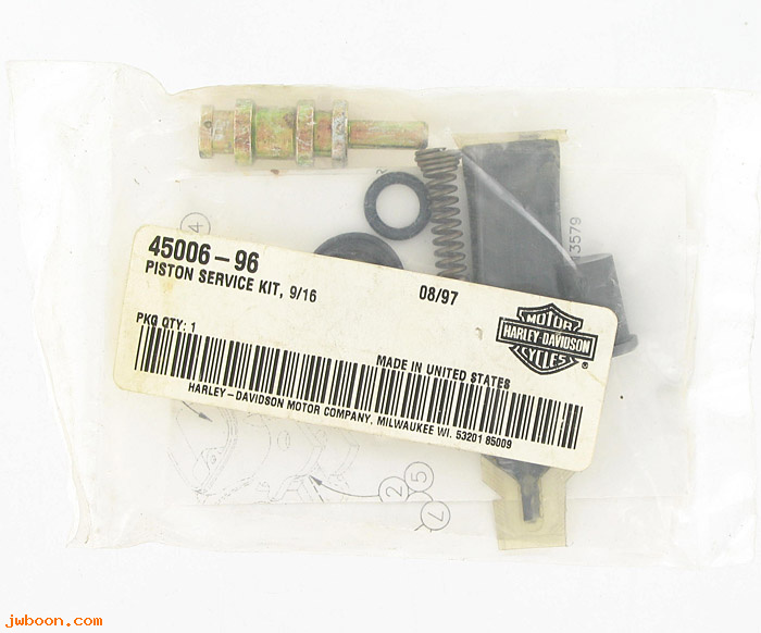   45006-96 (45006-96): Piston service kit, 9/16" - NOS - FXST, FXD, Sportster XL '96-'98