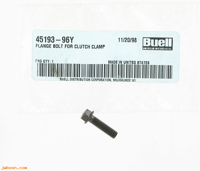   45193-96Y (45193-96Y): Flange bolt for clutch clamp/rear master cylinder - NOS - Buell