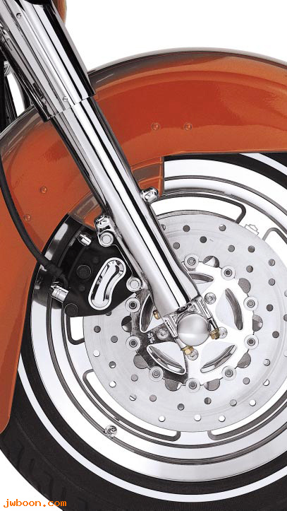  46472-00 (46472-00): Lower fork sliders - Harley-Davidson logo - NOS - Touring '00-'02