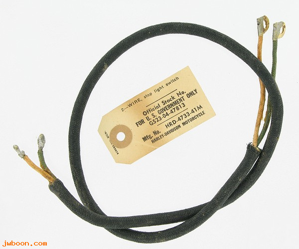    4733-41M ( 4733-41M): Wire, stop light switch - NOS - WLA '42-'52. G523-04-47813