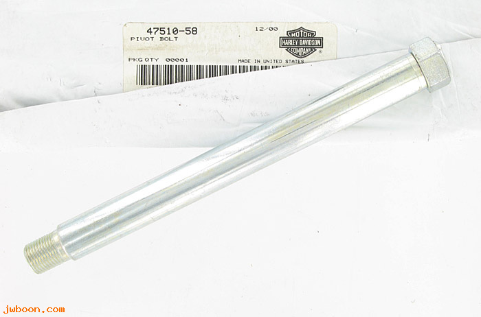   47510-58 (47510-58): Pivot bolt, rear fork - NOS - FL '58-'84. FX '71-'84. Pan/Shovel