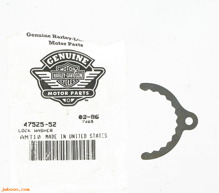   47525-52 (47525-52): Lockwasher, rear fork bearing locknut - NOS - K, KH, XL '52-'81