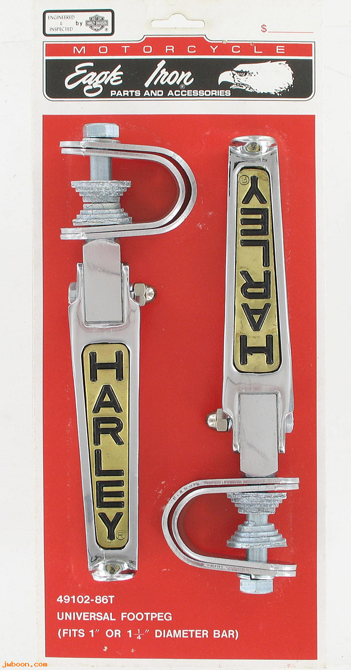   49102-86T (49102-86T): Pair of custom "Harley" footpegs, 1"& 1-1/4" bars Eagle Iron-NOS