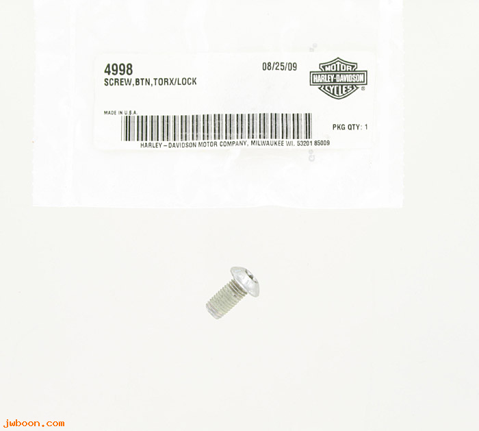       4998 (    4998): Screw, 5/16"-24 x 5/8" Torx socket button head, w.lockpatch - NOS