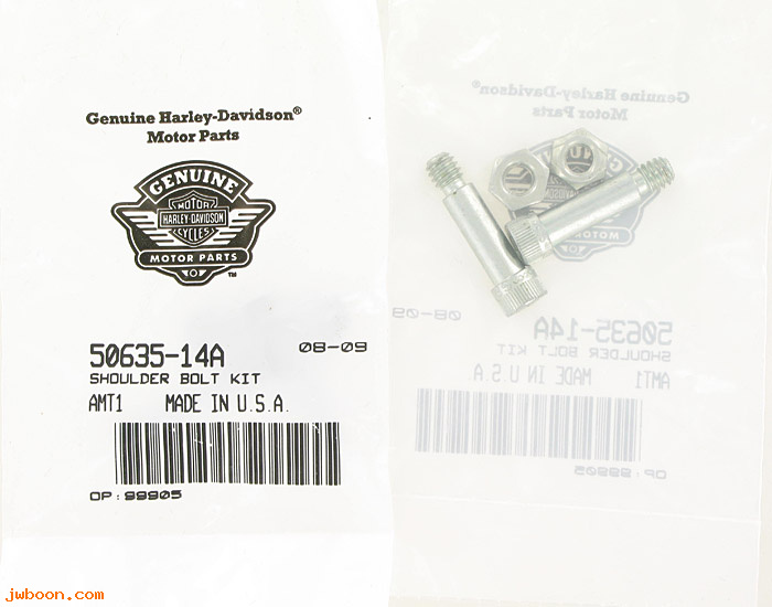   50635-14A (50635-14A/50635-82A): Pair of Allen screws/locknuts, footboard hinge 1/4"-20, NOS - FLT