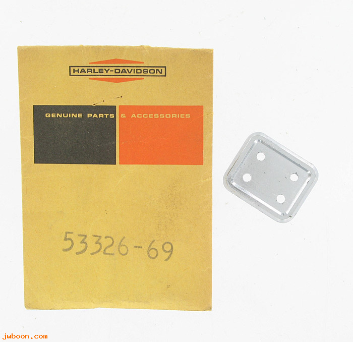   53326-69 (53326-69): Cover latch plate - luggage box cover, NOS - FLT 80-82. FL 49-e82