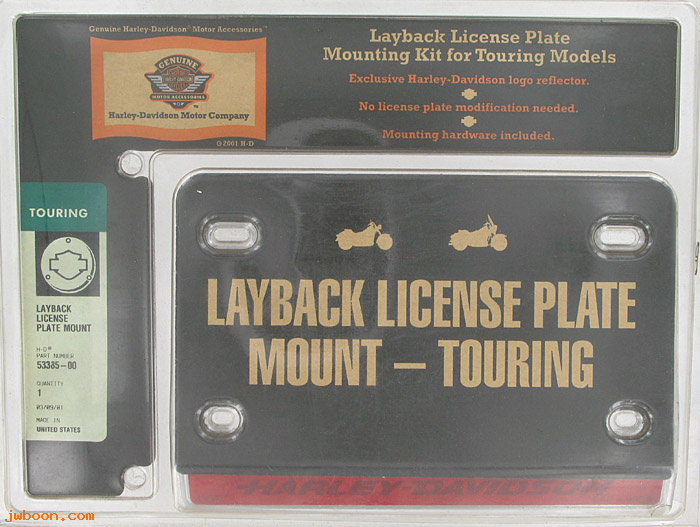   53385-00 (53385-00): Layback license plate mounting kit - NOS - Touring models '99-'08