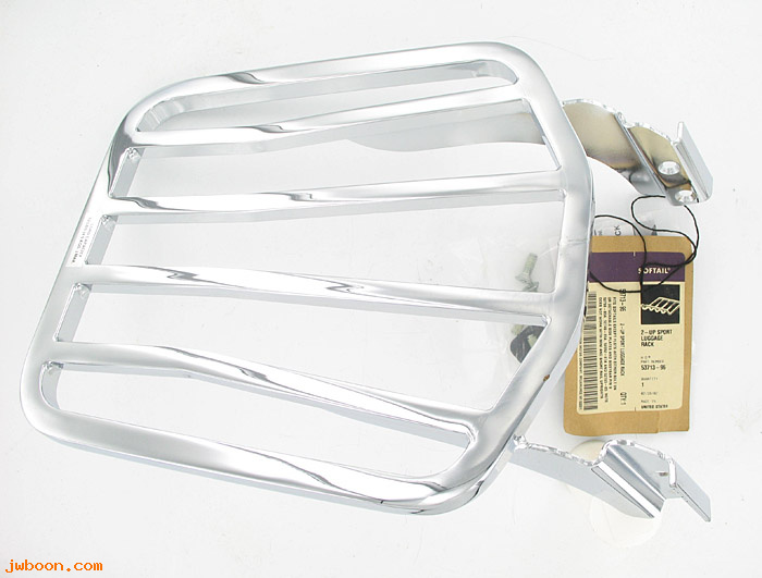   53713-96 (53713-96): Two-up sport luggage rack, NOS-XL 04-08.Softail 00-05. FL Softail