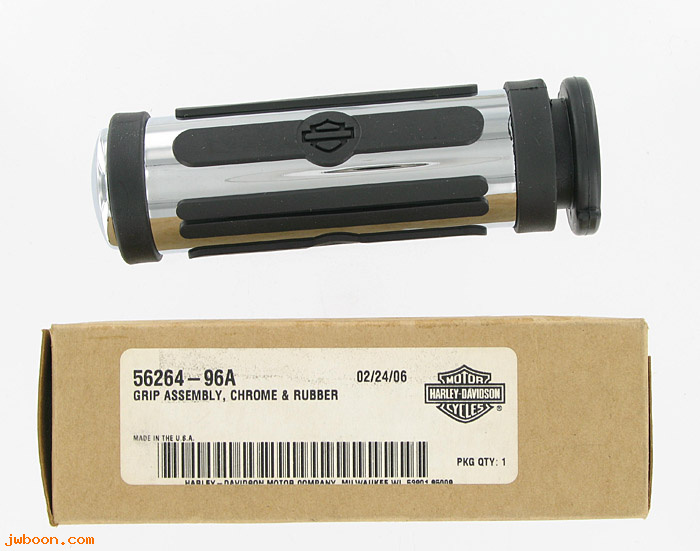   56264-96A (56264-96A): H.bar grip,left - chr & rubber 1.66" O.D. NOS, V-rod.XL.FXD.Touri
