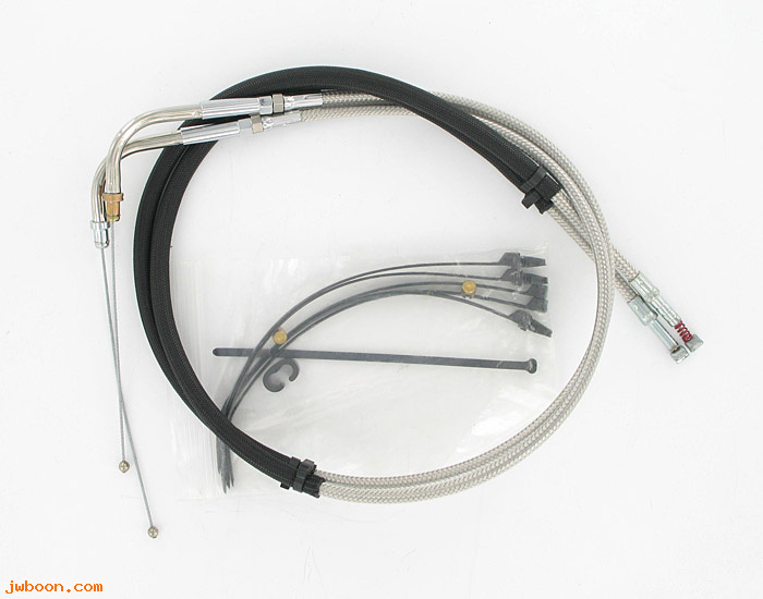   56344-03A (56344-03A): Stainless steel throttle/idle cables - NOS - FXSTS 96-03.FLHs.FXD