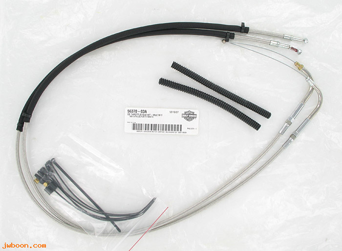   56370-03A (56370-03A): Stainless steel throttle/idle cables - multifit - NOS - FXD.FLSTC