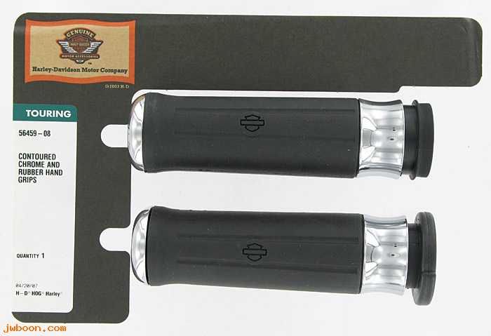   56459-08 (56459-08): E-throttle h.bar grips-contoured chr&rubber,1.5" dia.NOS-Touring
