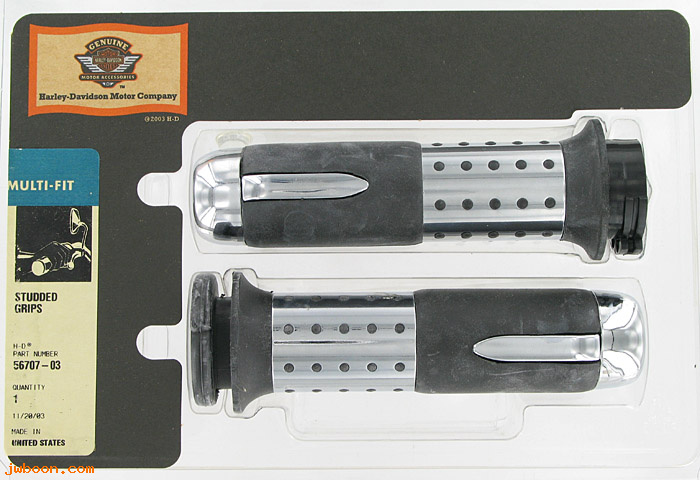   56707-03 (56707-03): Custom handlebar grips-Studded, NOS - FXD,XL,Softail,V-rod.Tourin