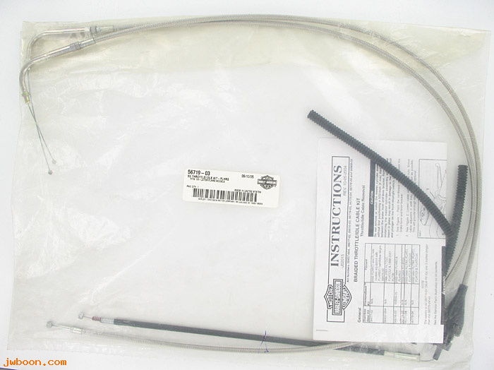   56719-03 (56719-03): Stainless steel throttle/idle cables - NOS - FLHR/I/CI '02-