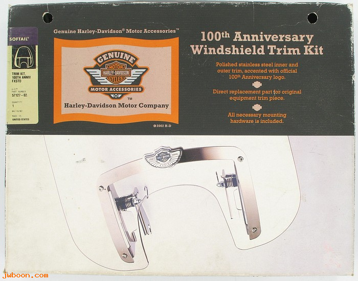   57127-02 (57127-02): Windshield trim - 100th anniversary - NOS - FXSTD, Softail Deuce