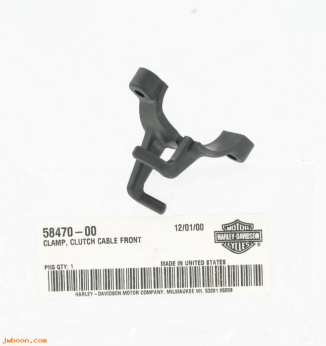   58470-00 (58470-00): Clamp, clutch cable - front - NOS - CVO FLTRSEI, FLT w.38674-01