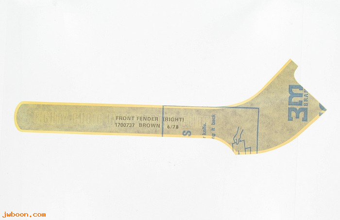   59153-79 (59153-79): Decal /Trim, front fender - right  "Eighty Cubic Inch E.G." - NOS