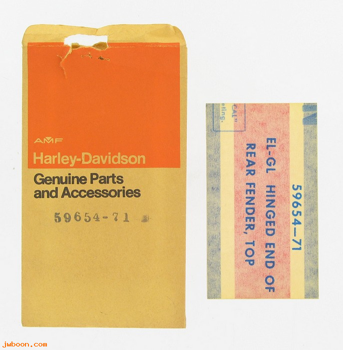   59654-71 (59654-71): Decal / Trim tape, rear fender hinged end, upper - NOS - FL 1971