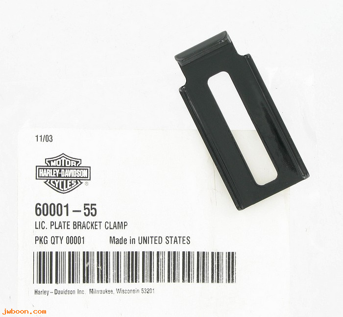   60001-55 (60001-55): Clamp, license plate bracket - NOS - FL 55-84. KH,XL 54-73. FX
