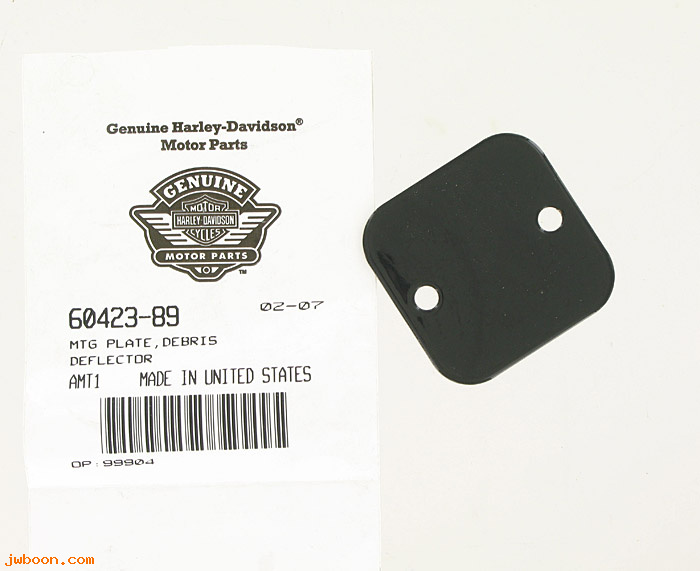   60423-89 (60423-89): Mounting plate - debris deflector - NOS - XL '86-'90, 4-speed