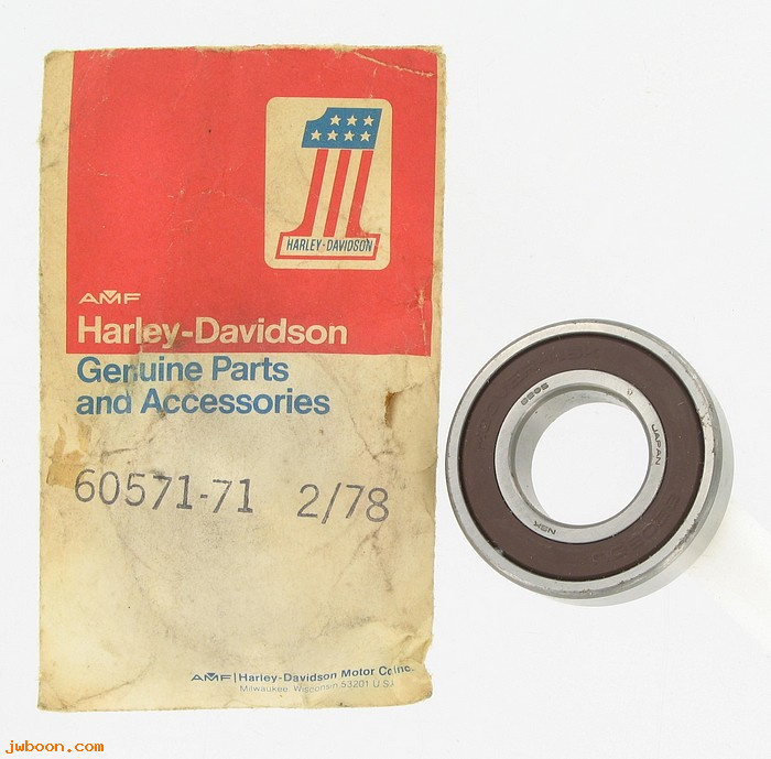  60571-71 (60571-71): Ball bearing, front and rear axle - NOS - Snowmobile, AMF H-D