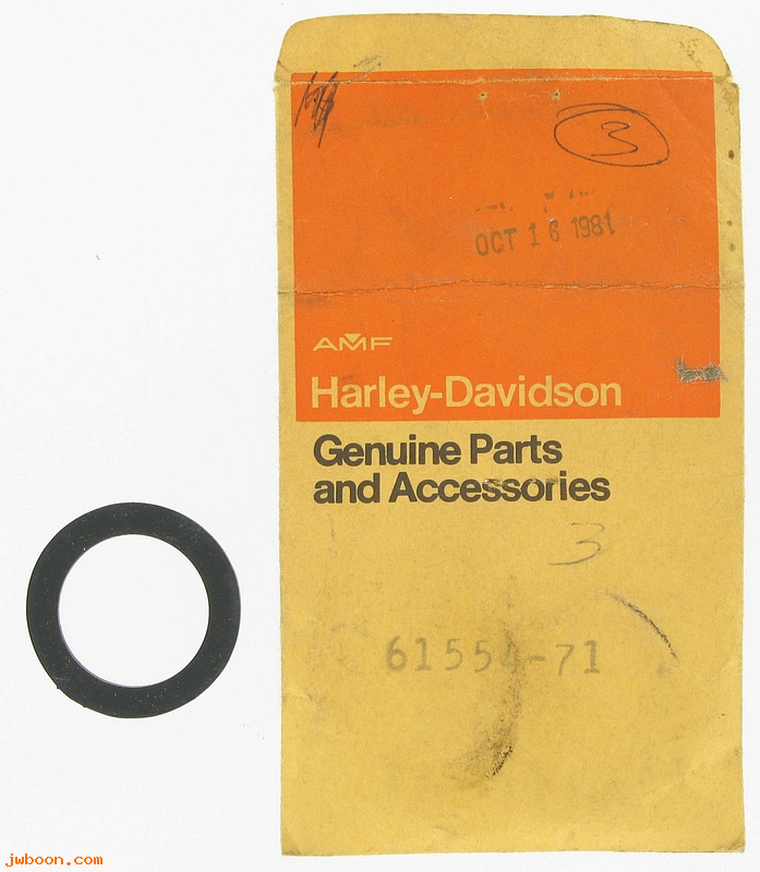   61554-71 (61554-71): Gasket, gas / petrol / fuel tank outlet - NOS - Snowmobile, AMF