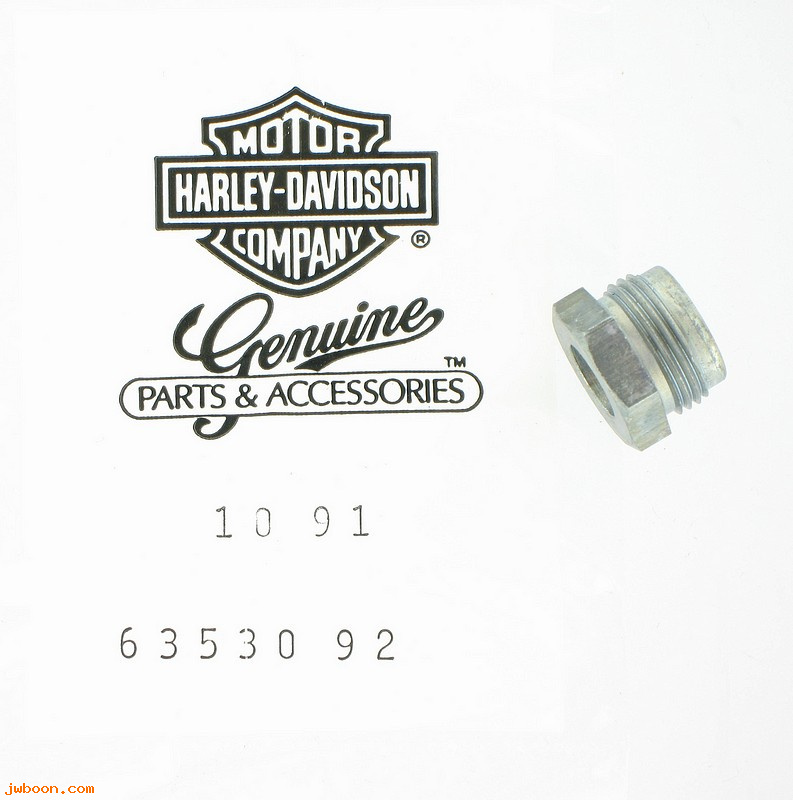   63530-92 (63530-92): Fitting - male nut - NOS - FLT, Softail, FXD, Dyna '92-'99