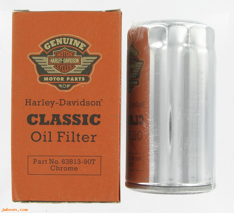   63813-90T (63813-90): Spin-on oil filter-extra long"Eagle Iron"low restriction, NOS-FXD