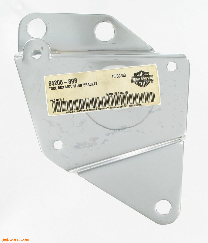   64205-89B (64205-89B): Tool box mounting bracket - left - NOS - FXST/S,FLST/S 84-99