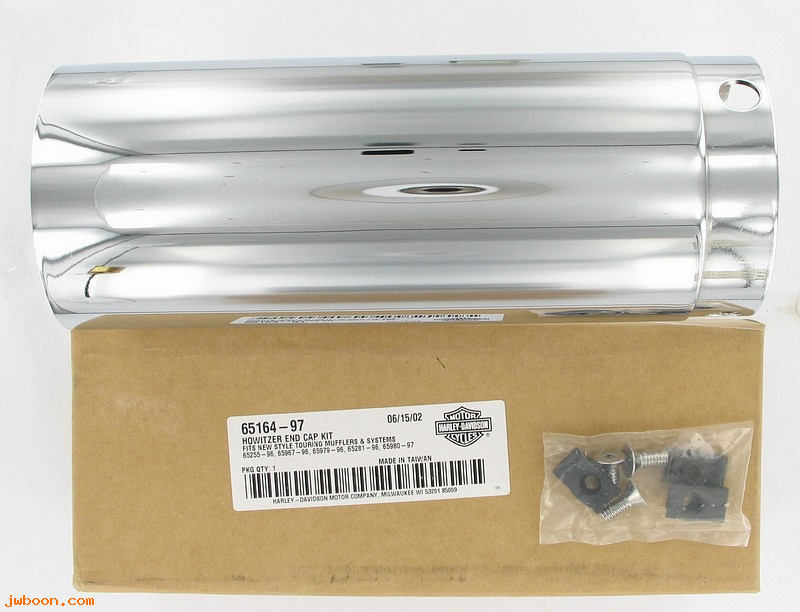   65164-97 (65164-97): Howitzer end cap kit - NOS - Touring mufflers