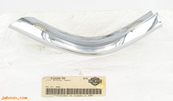   65229-92 (65229-92): Heat shield, left front - NOS - Softail dual exhaust system