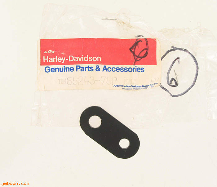   65243-75P (65243-75P / 23693): Mounting plate, muffler clamp - NOS - SS175 1976. SS250 75-76
