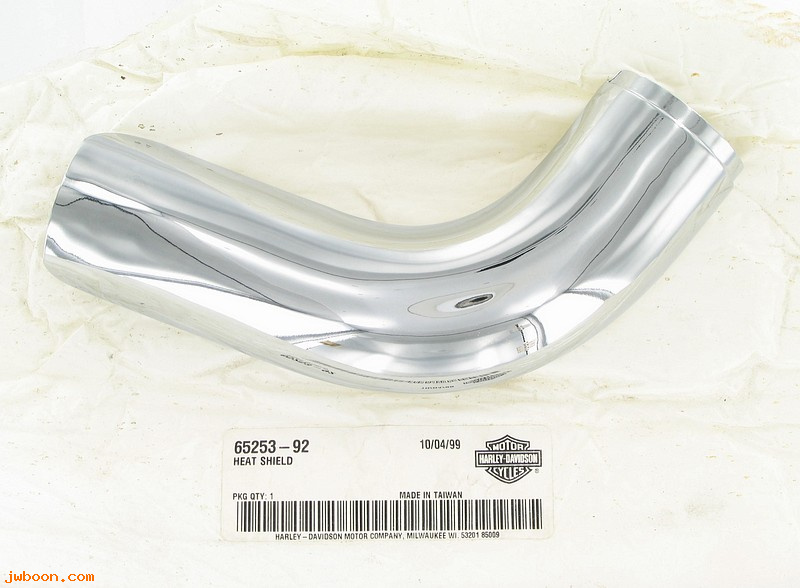   65253-92 (65253-92): Heat shield, left rear - NOS - Softail dual exhaust system