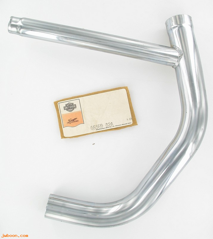  65569-82A (65569-82A): Exhaust pipe, front - NOS - Sportster XL,XLS '82-'85. XLX '84-e85