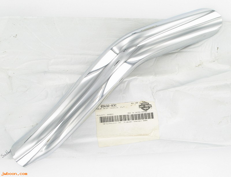   65632-83C (65632-83C): Shield - right, rear exhaust pipe - NOS - FLT '84-'97, Tour Glide