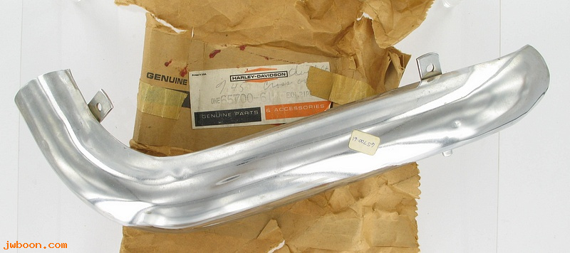   65700-61 (65700-61): Exhaust pipe guard - NOS - FL, FLH late'61-'64, Duo Glide