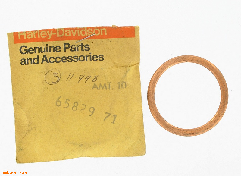   65829-71 (65829-71): Gasket, exhaust pipe to cylinder - NOS - Snowmobile, AMF H-D