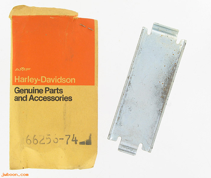   66256-74 (66256-74): Clip, battery hold down - NOS - Snowmobile '74-'75, AMF H-D