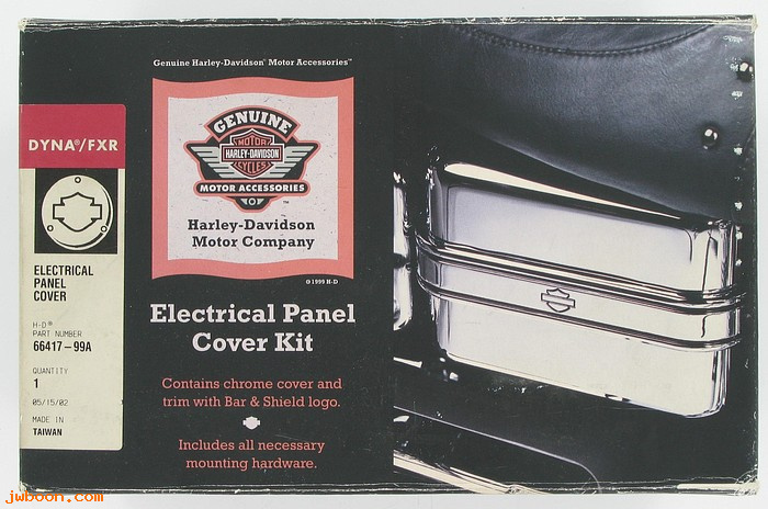   66417-99A (66417-99A): Electrical panel cover w. trim - bar & shield logo, NOS - FXD 99-