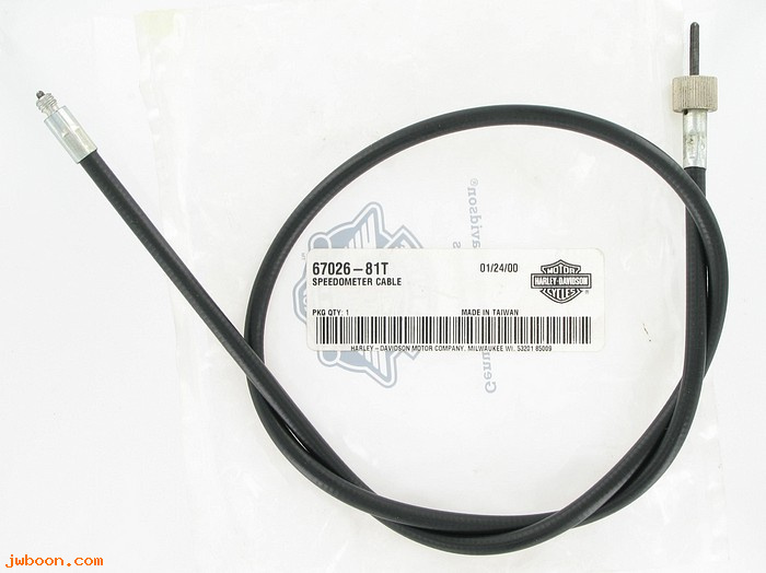  67026-81T (67026-81): Speedometer cable assy. - NOS - FL '81-'84, Electra Glide, Shovel